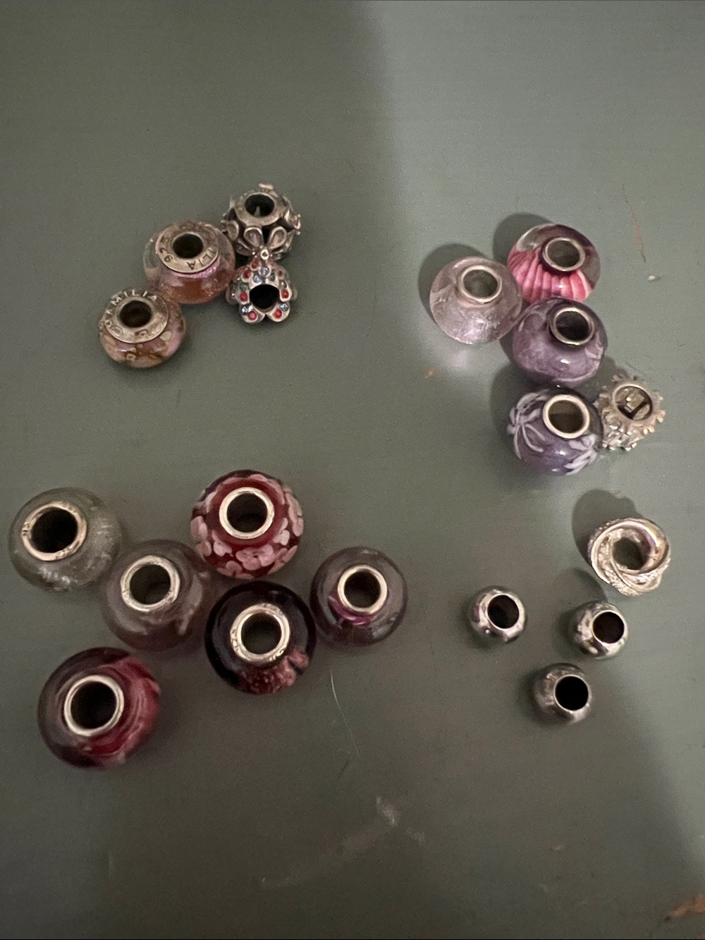 Charm bracelet beads /mixed Glass & Metal Style Beads